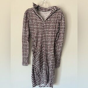 Pam & Gela Pink and White Houndstooth Dress